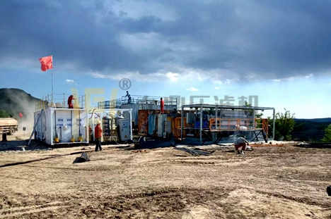 陜西吳起縣油田廢水處理現(xiàn)場